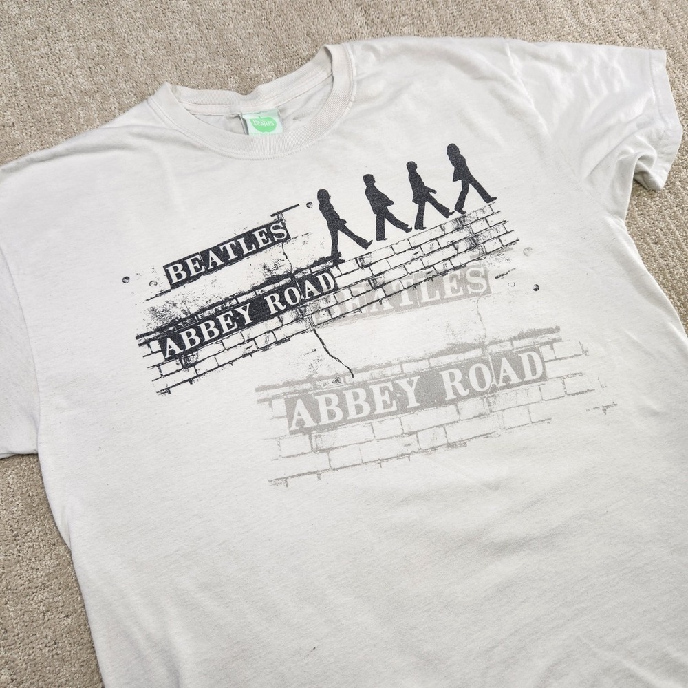 Vintage The Beatles Shirt Adult XL Abbey Road White Y2K 2005 Band T Shirt